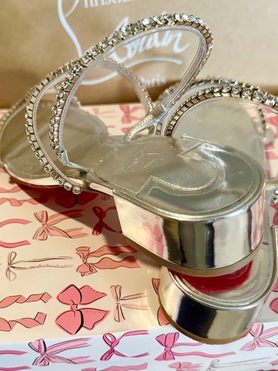 Christian Louboutin Shoes - Christian Louboutin 39 Silver Sandals